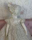Adelina- Short Sleeve Champagne (Ropón/Christening Gown)