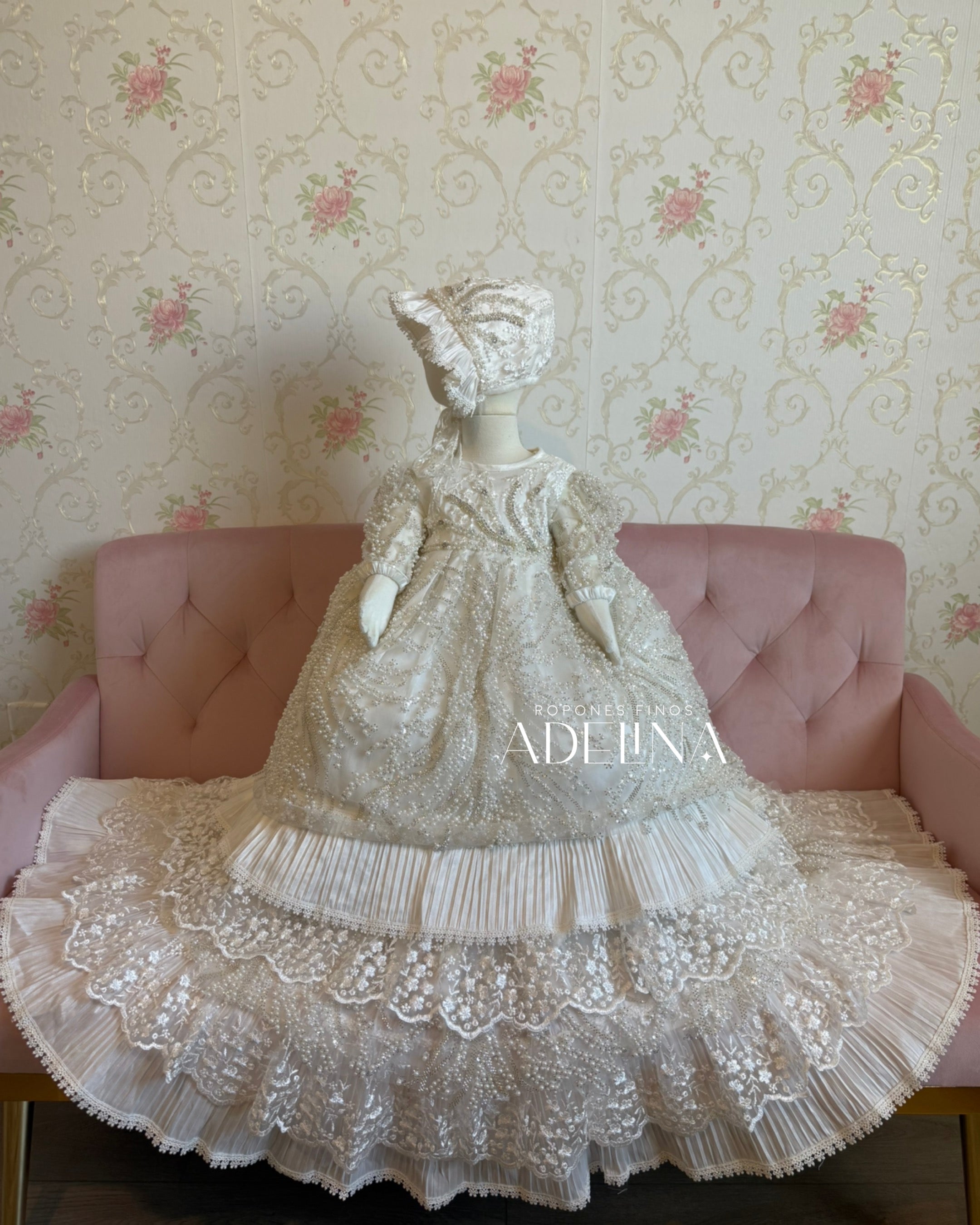 Adelina- Long Sleeve (Ropón/Christening Gown)