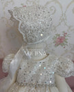Angelique-Short Sleeve Pearl (Ropón/Christening Gown)