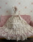 Soledad-Short Sleeve Champagne (Ropón/Christening Gown)